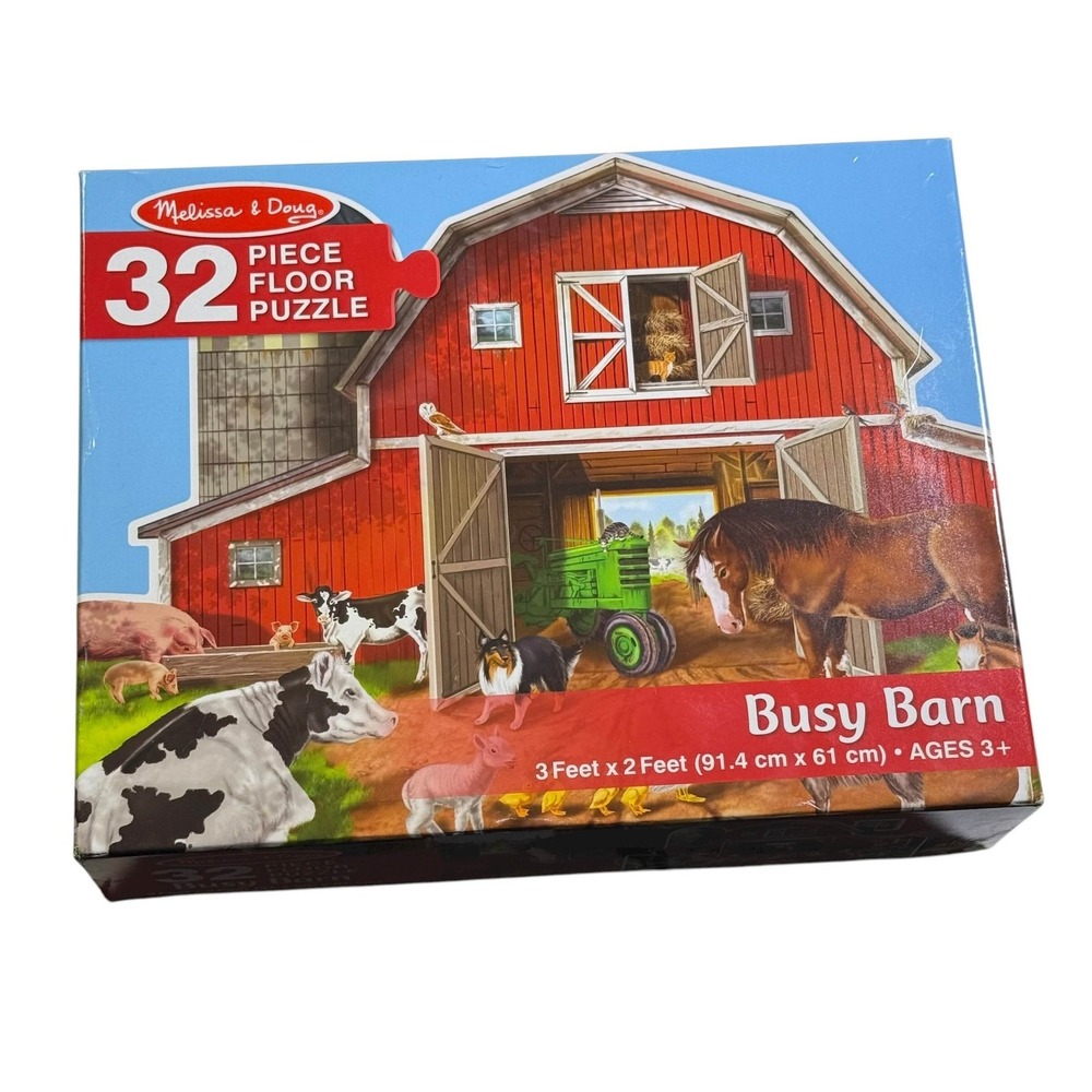 Melissa & Doug Busy Barn 32 Pieces Floor Puzzle Complete